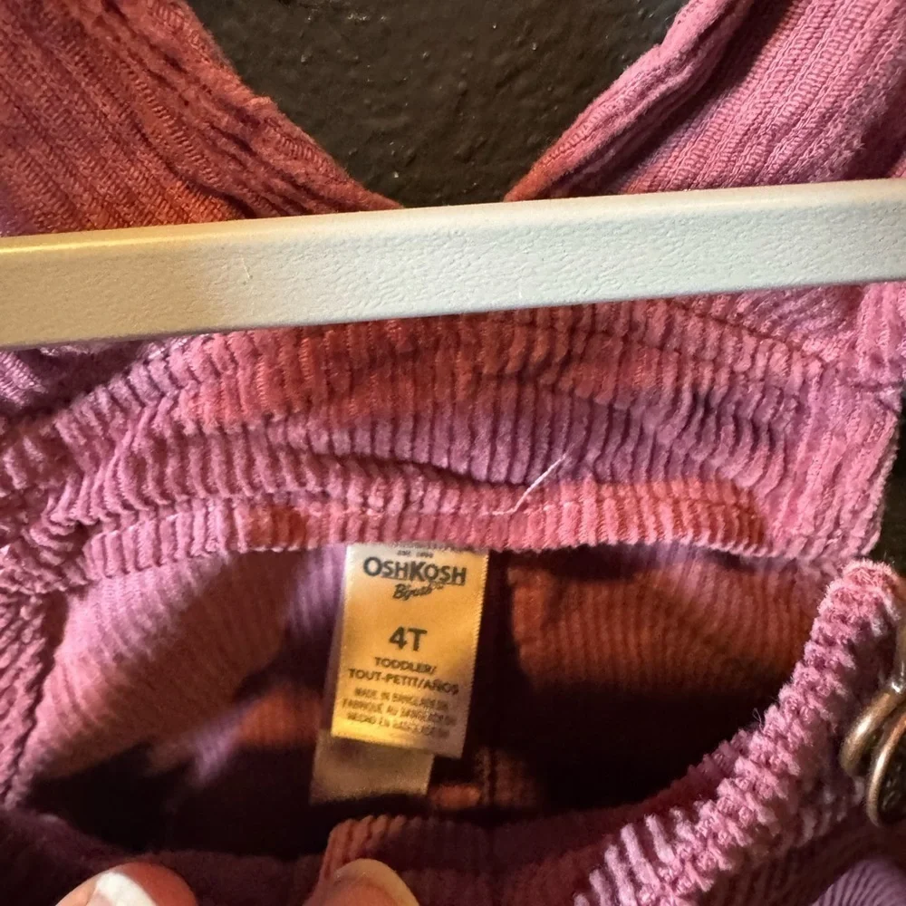 OshKosh B'gosh Rose Pink Corduroy Overall Dress Size 4T